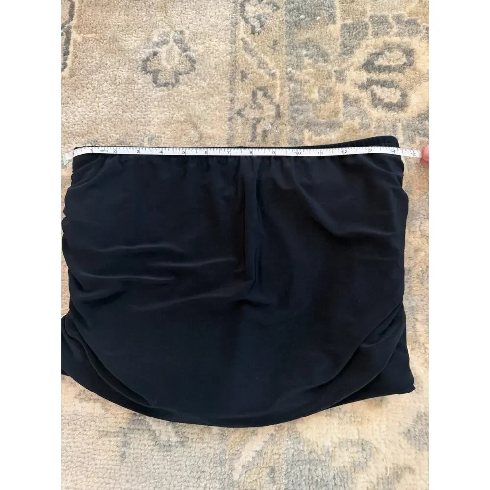 Miraclesuit Magicsuit Shirred Skirted Swimsuit Bottom Black Women's Sz 8 NEW $82